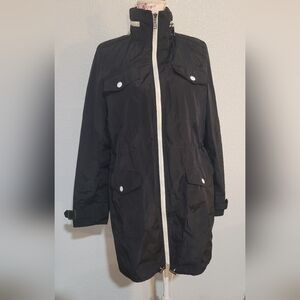 Victoria's Secret Black Anorak Jacket with White Trim